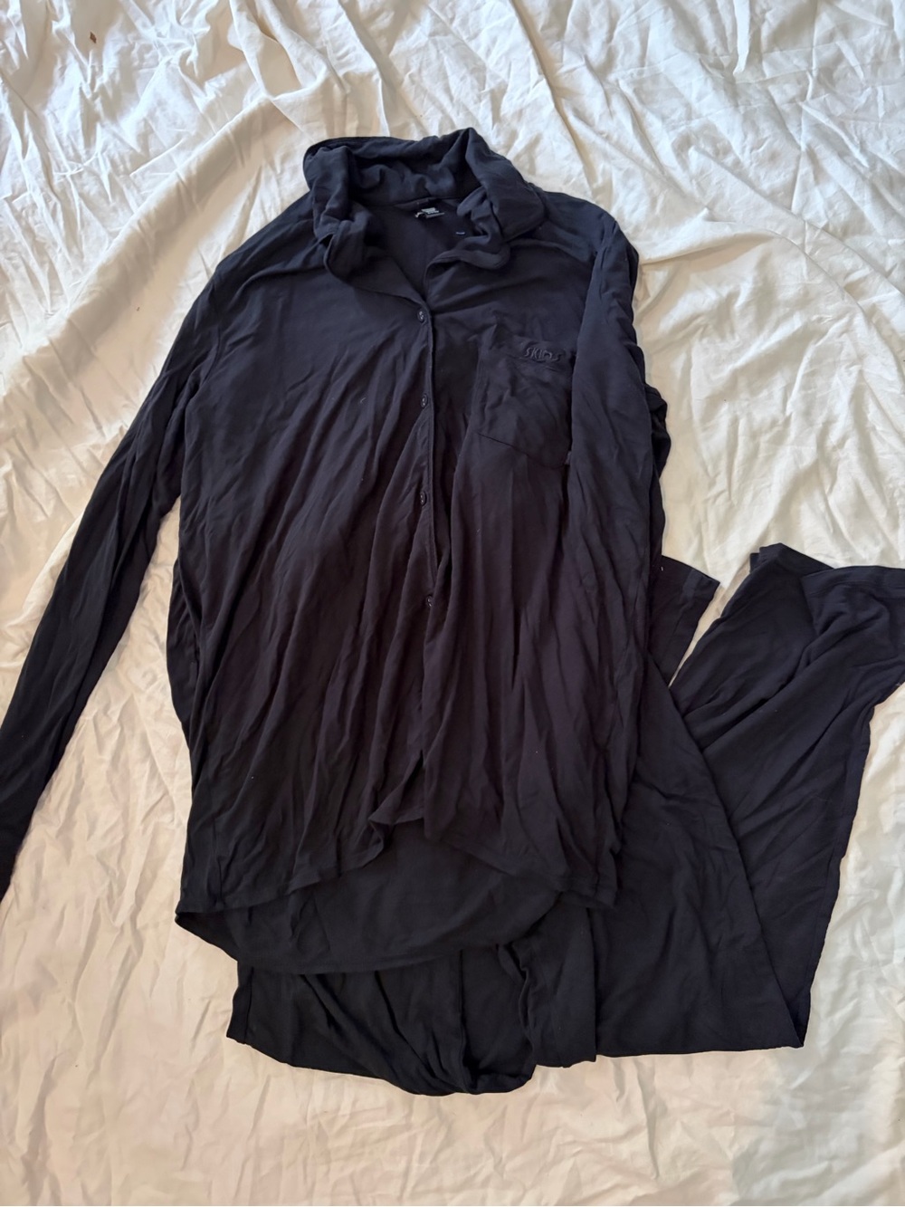 Skims Black Pajama Set